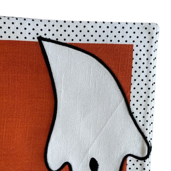 ISAAC MIZRAHI Halloween Ghost Placemats 13x19 Cotton White Orange Set of 4 New - Picture 12 of 12
